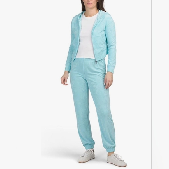 Juicy Couture 💎 Y2K Rhinestone Crystal Blue Tracksuit, Terry (Medium) - Picture 4 of 16